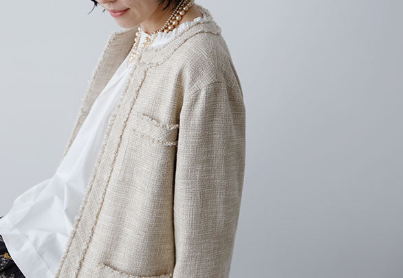 ファンシーツイードを纏う、大人の春ジャケット《イザベラ》