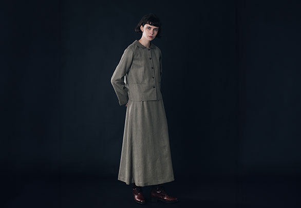 よそいきと日常のあいだに ― 変形ヘリンボーンのセットアップ ―