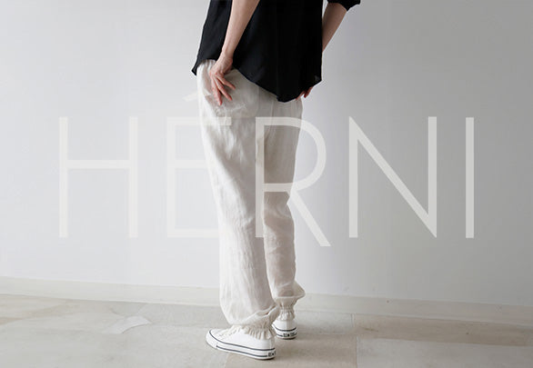 HÉRNI No.54 ベルギーリネンのフリルパンツ