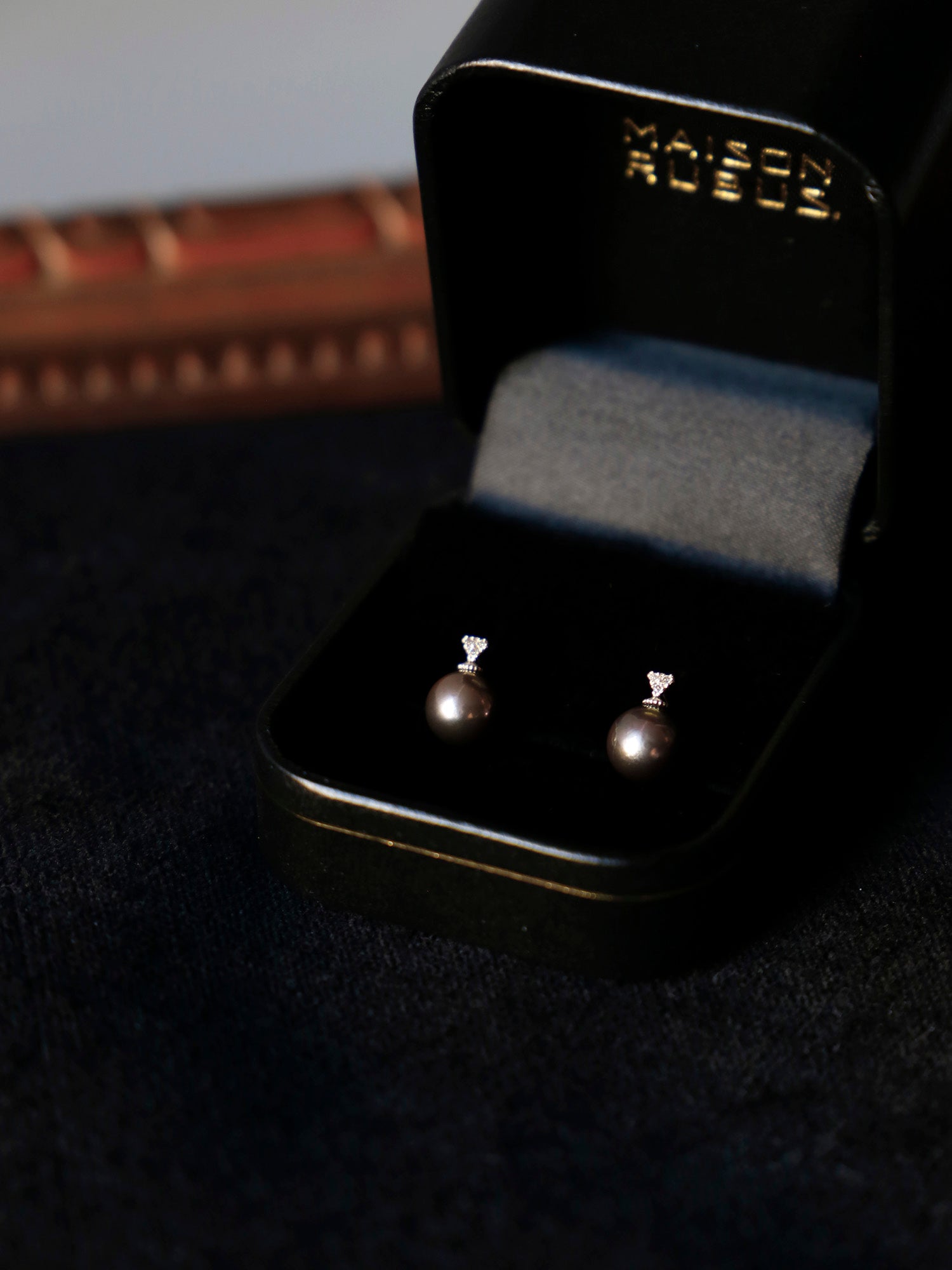 ピアス/南洋パールGRAY4