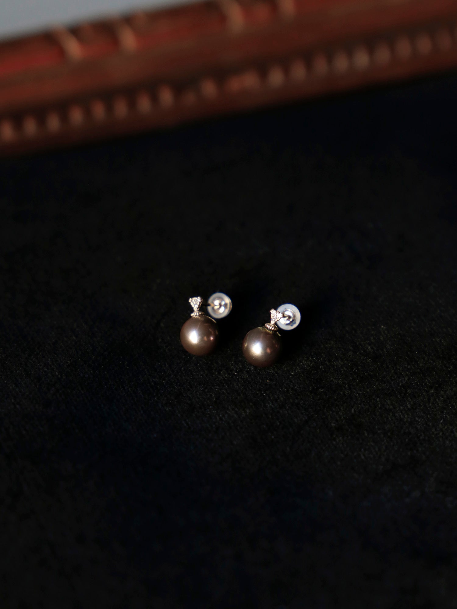 ピアス/南洋パールGRAY4