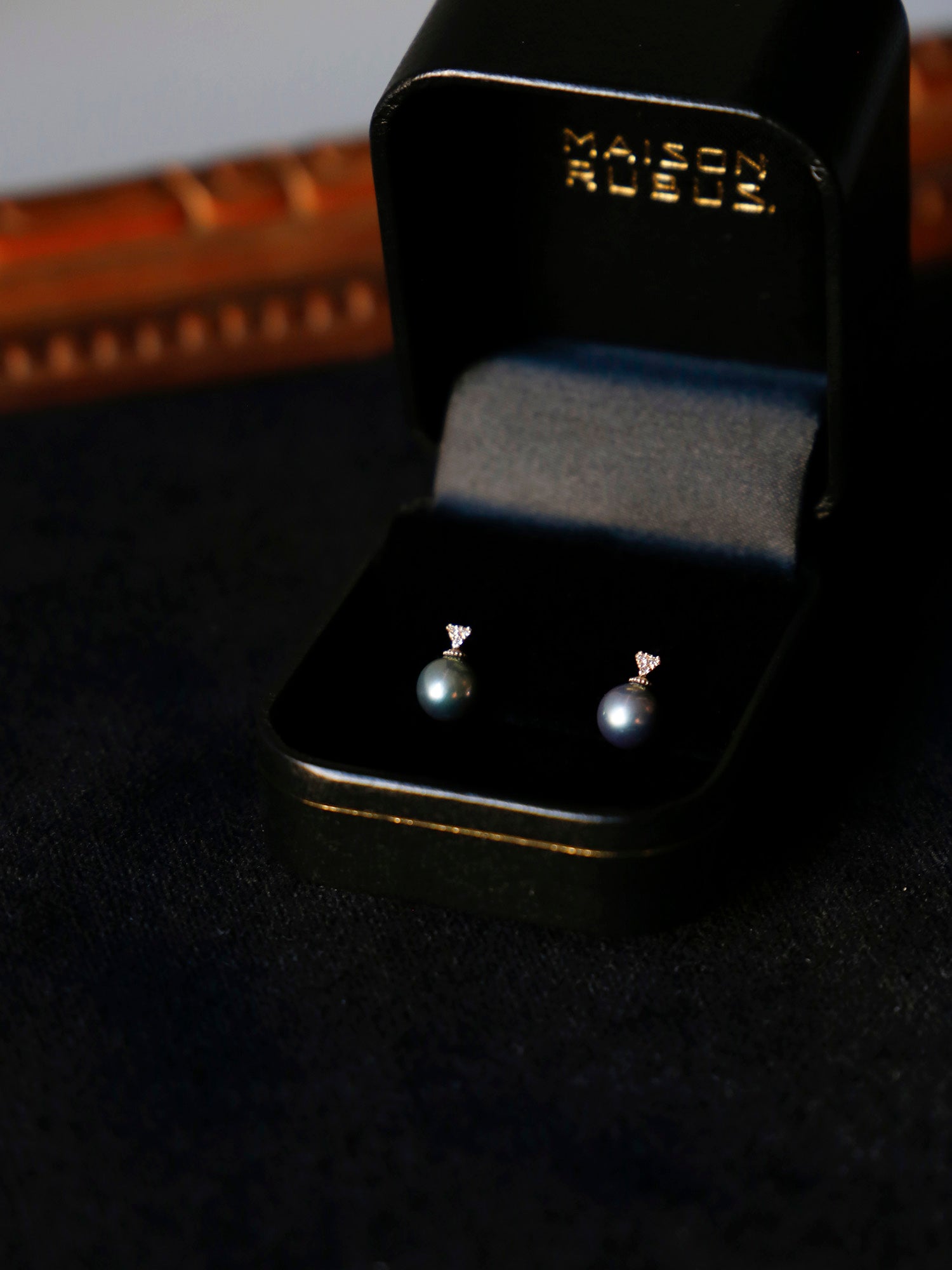 ピアス/南洋パールGRAY5