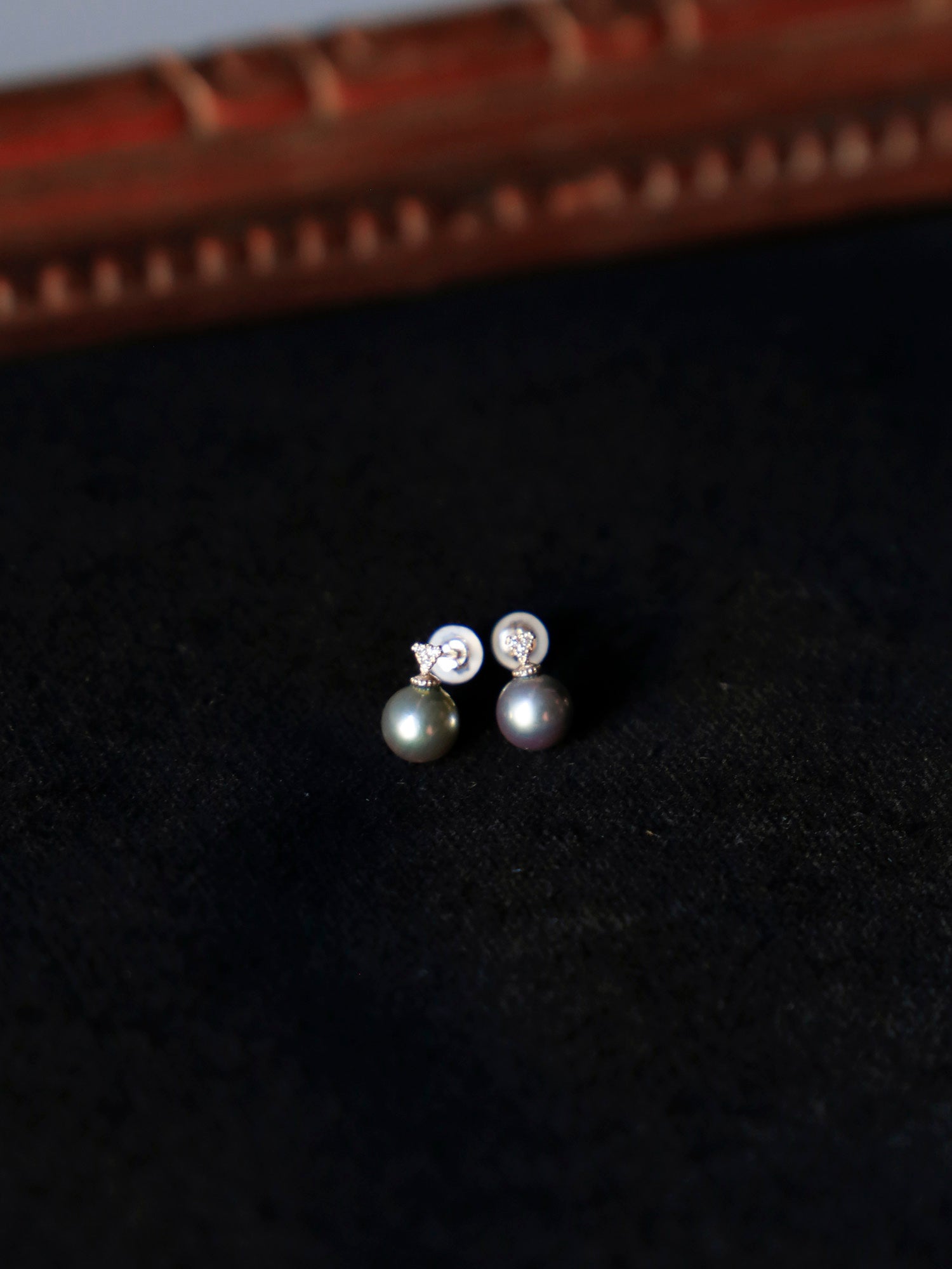 ピアス/南洋パールGRAY5