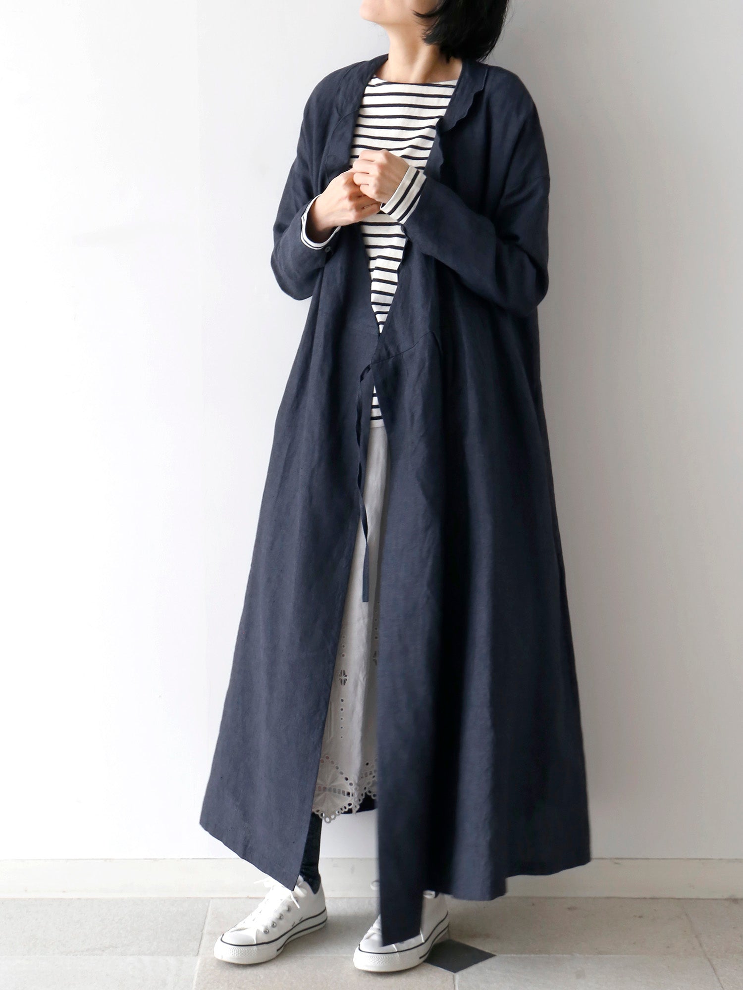 ワンピース：アザレ<br>カットソー：ジーン（身長166cm）