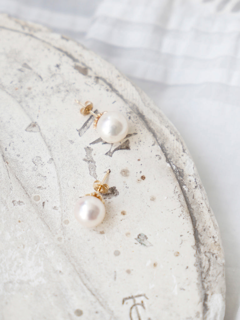 MAISON RUBUS.×LISETTE ヴィンテージパールピアス/アコヤWHITE/10KYG