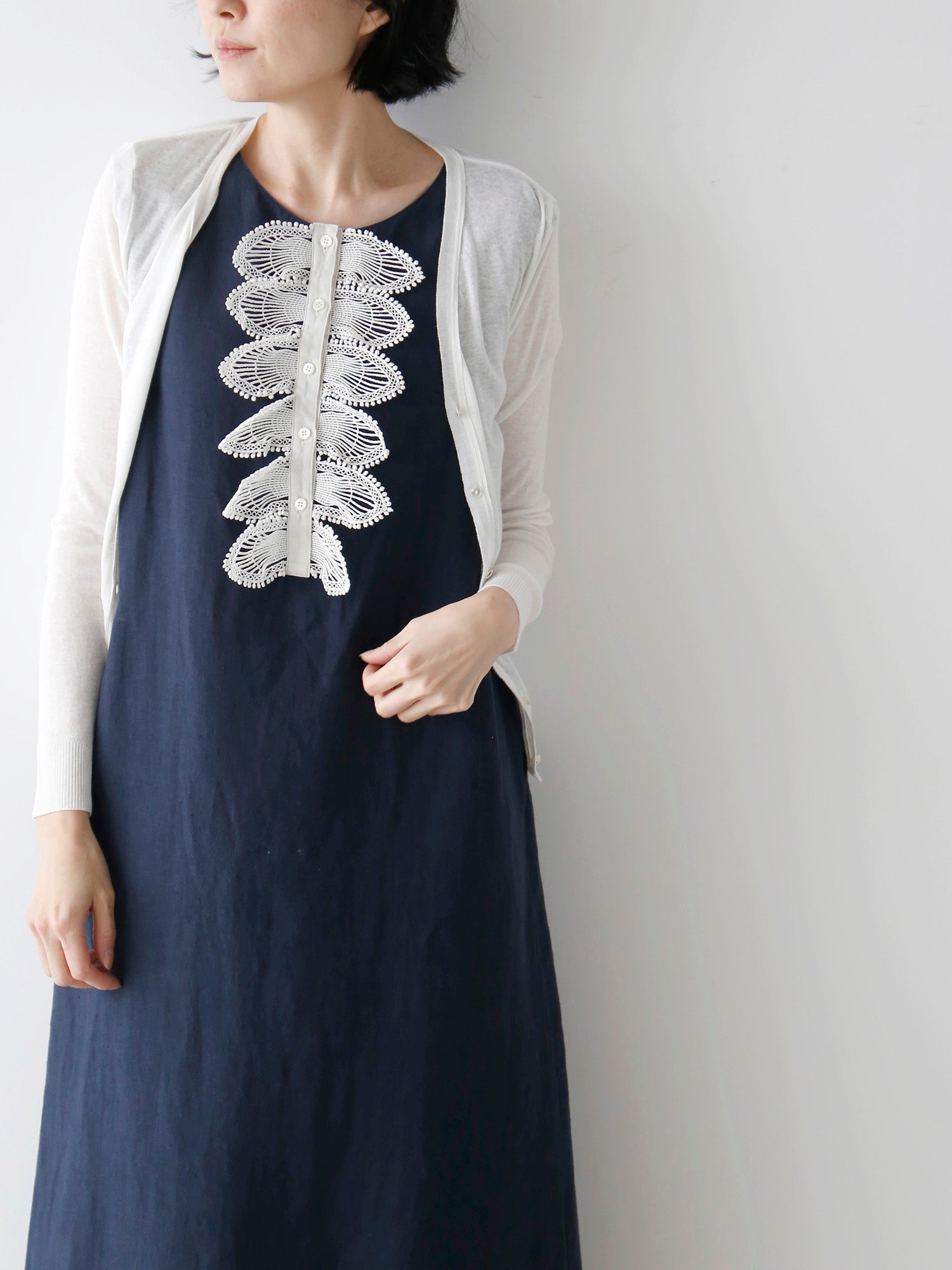 カーディガン：HÉRNI No.5 カーディガン【コットンリネン】