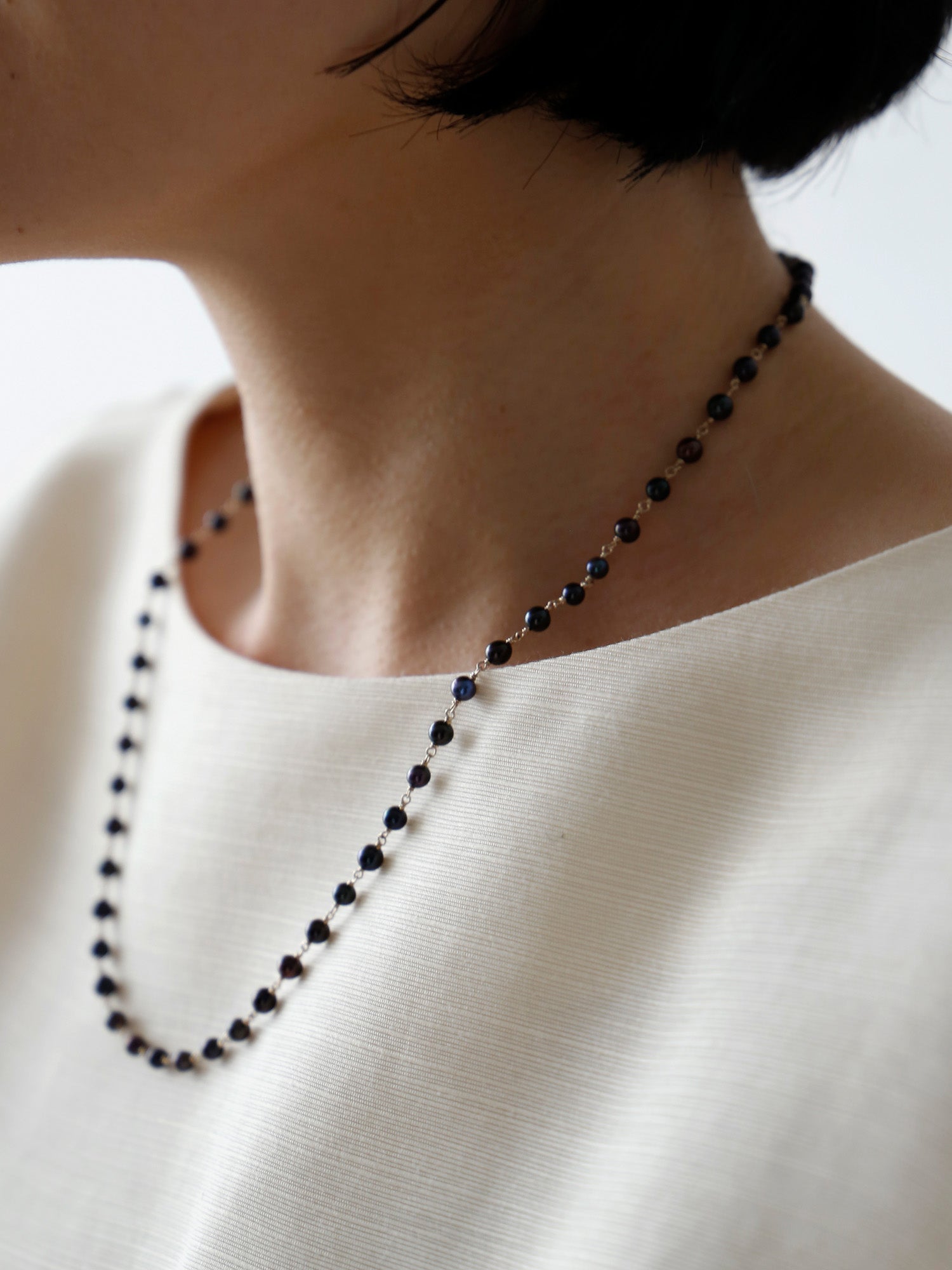 MAISON RUBUS.×LISETTE ヴィンテージパールネックレス/南洋バロックS･BLACK/10KYG