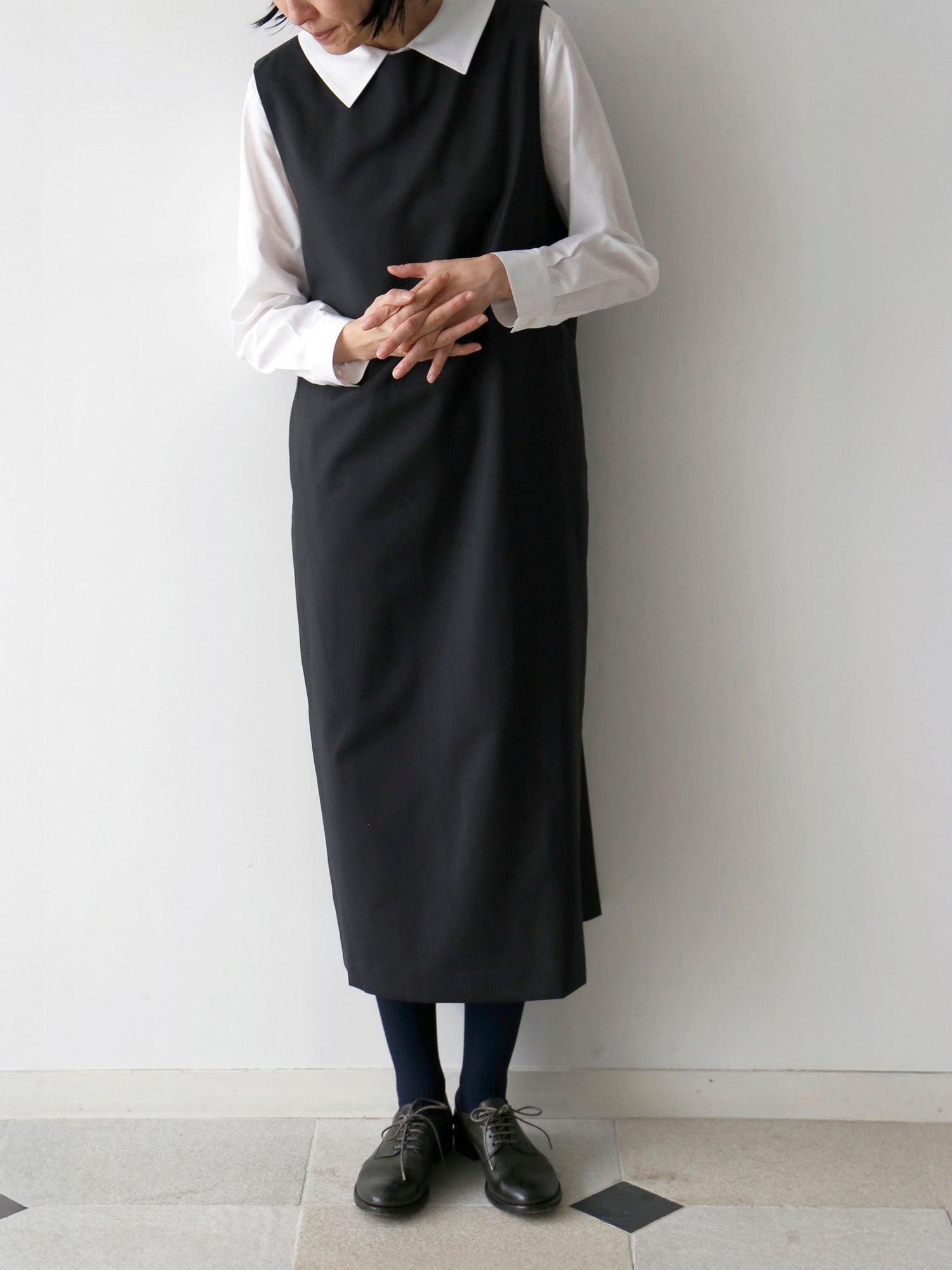 ブラン38（身長166cm）<br>ジャンパースカート：ビアトリス/ストライプ