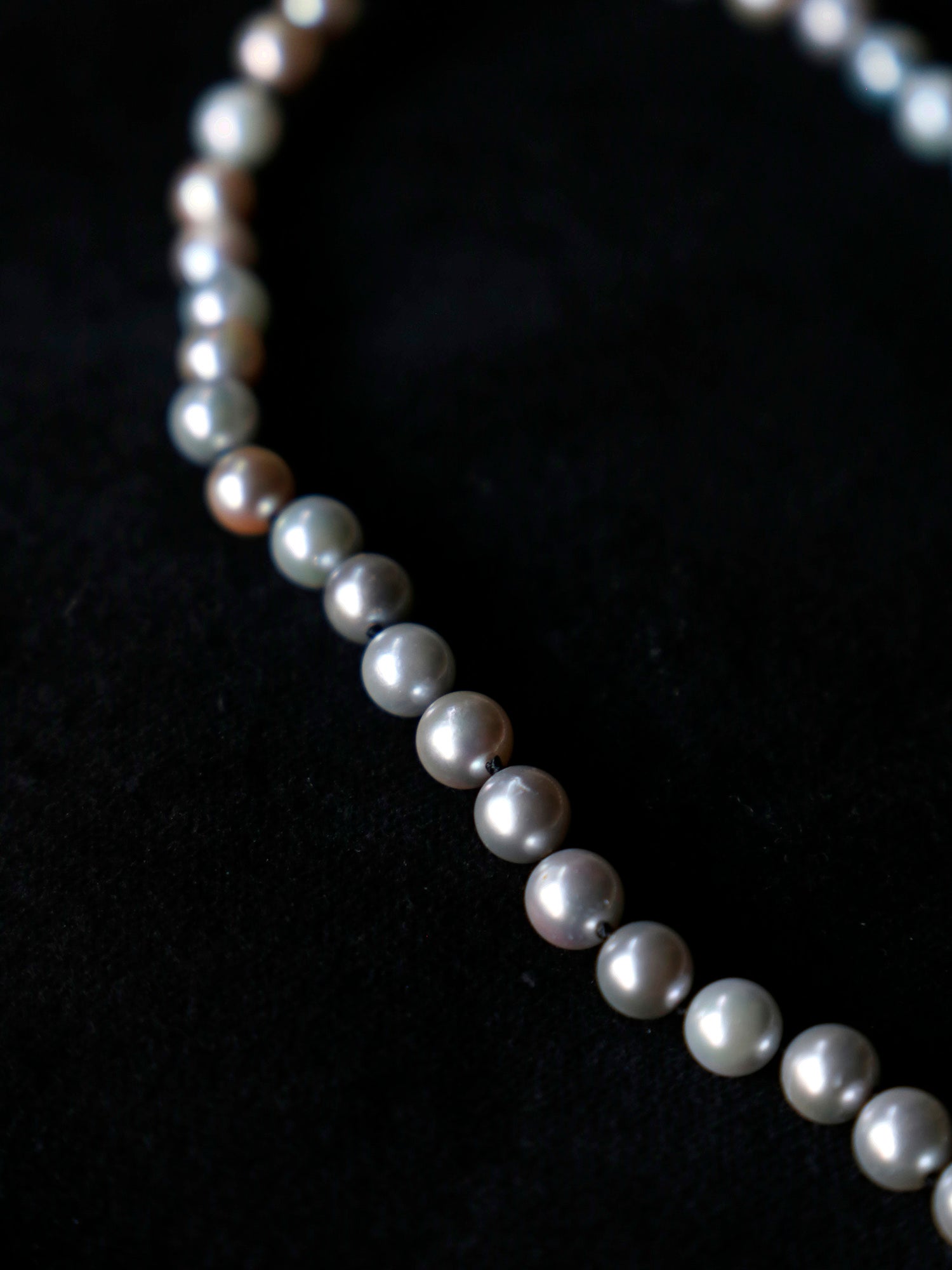 MAISON RUBUS.×LISETTE ヴィンテージパールオールノットネックレス/南洋パールGRAY