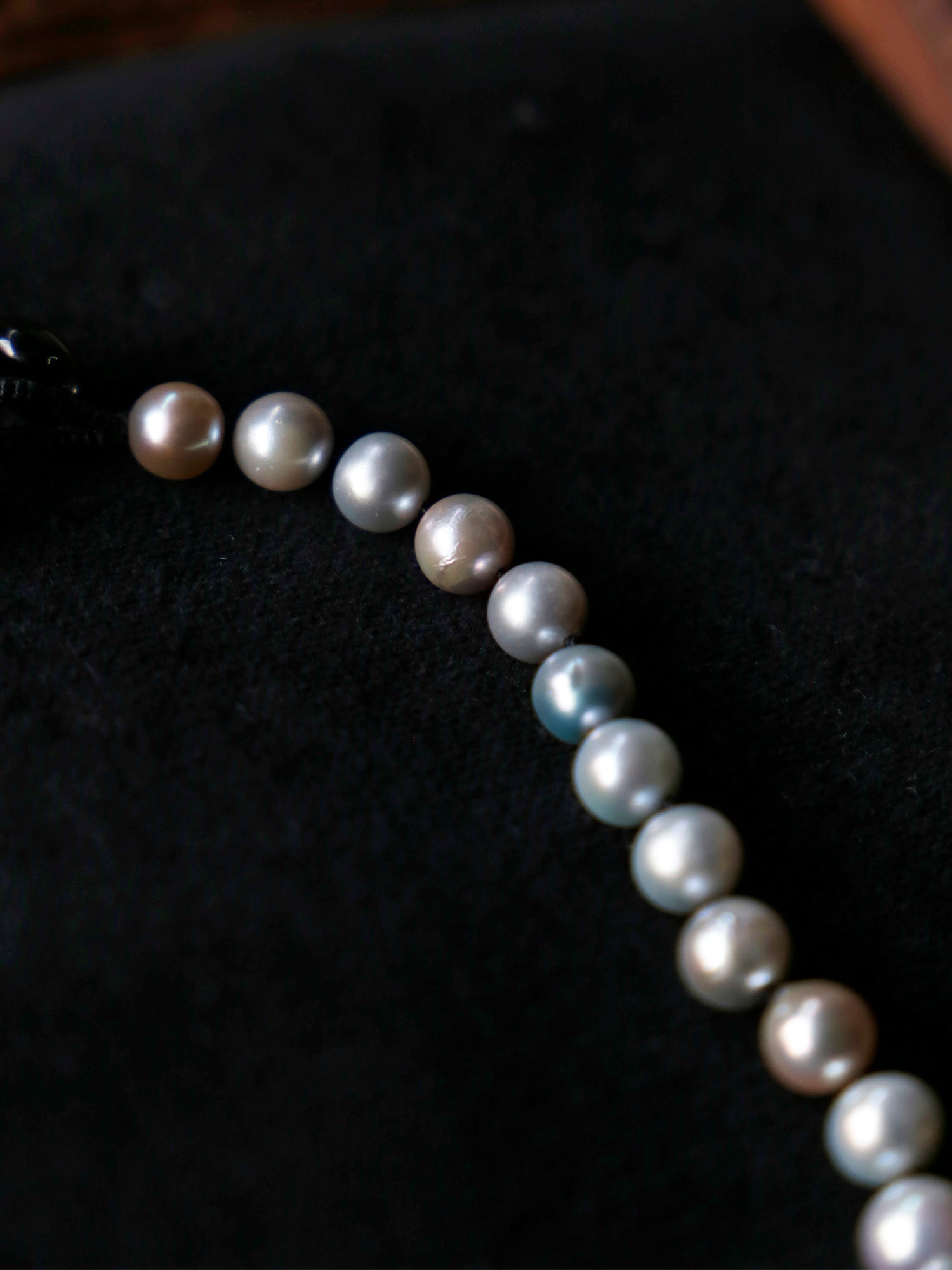 MAISON RUBUS.×LISETTE ヴィンテージパールオールノットネックレス/南洋パールGRAY