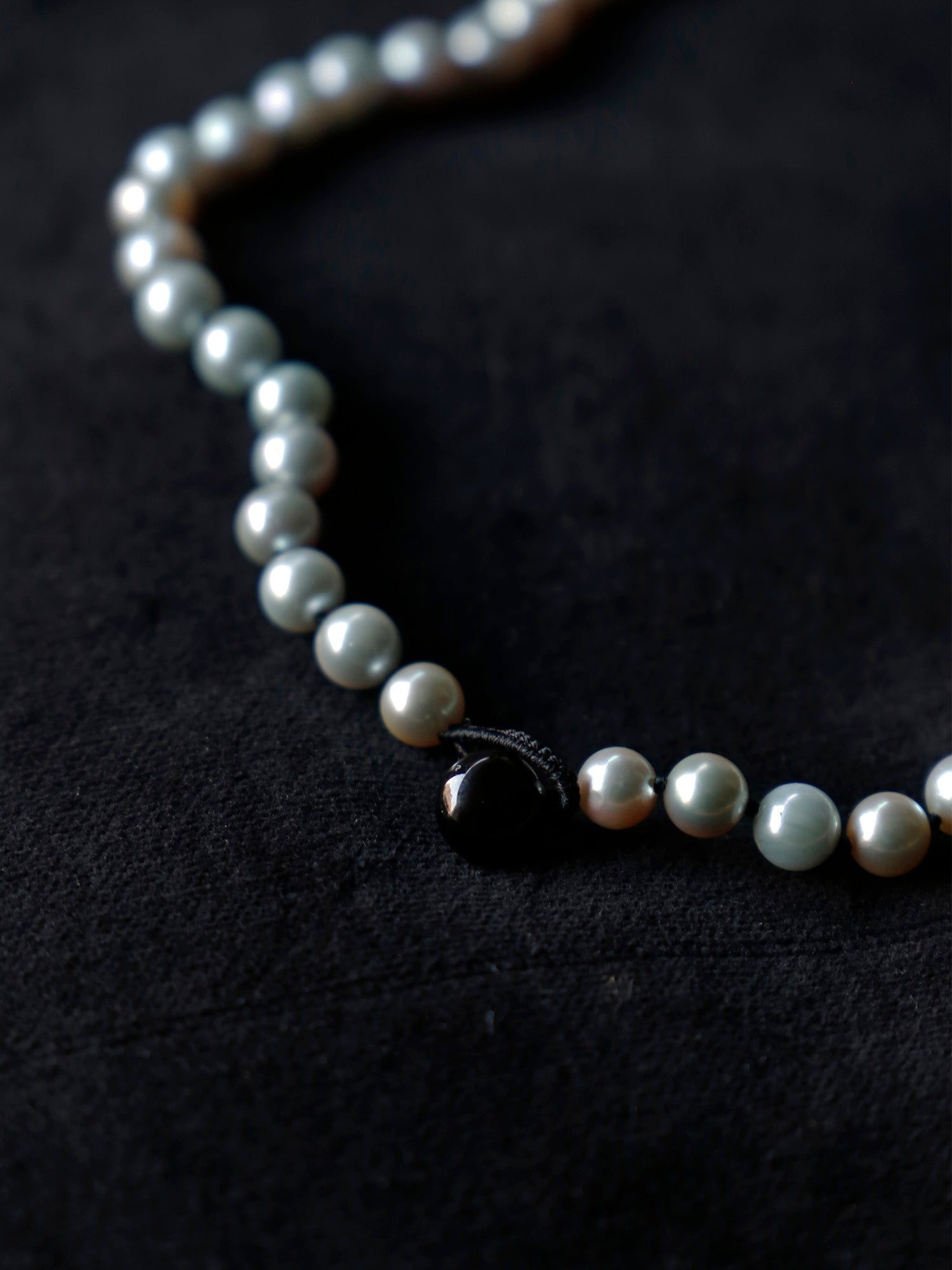 MAISON RUBUS.×LISETTE ヴィンテージパールオールノットネックレス/南洋パールGRAY