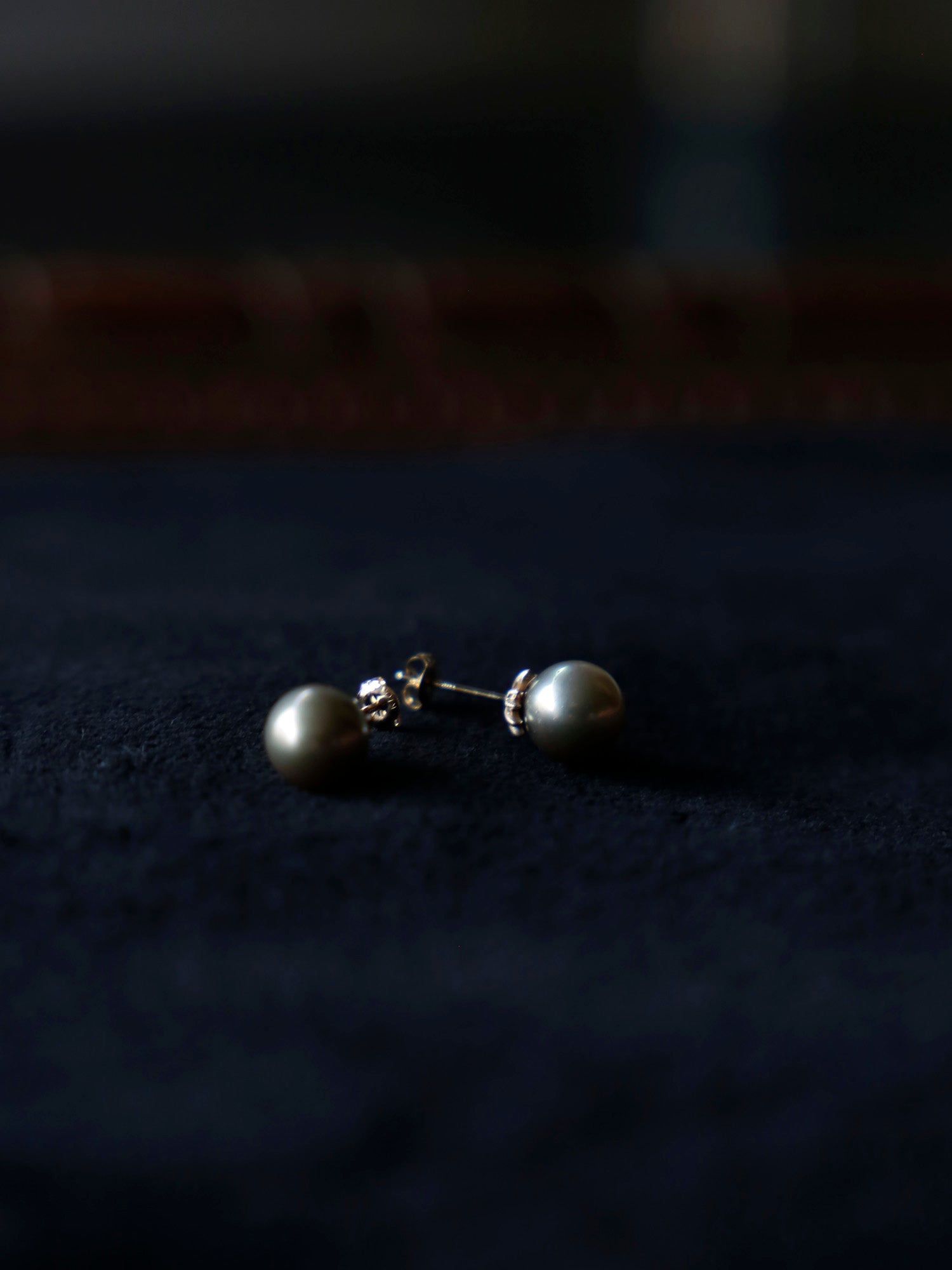 MAISON RUBUS.×LISETTE ヴィンテージパールピアス/南洋パールGRAY/10KYG