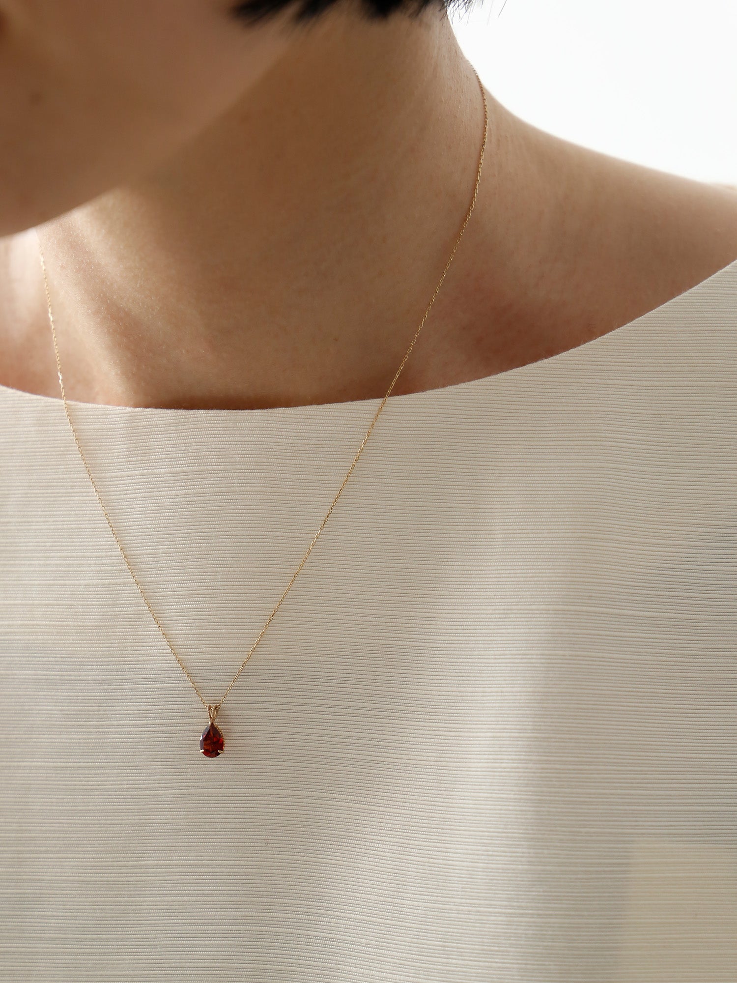 MAISON RUBUS. raindrop ネックレス 10KYG/garnet