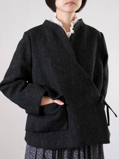 リネンウールの綿入りカシュクールジャケット | LISETTE