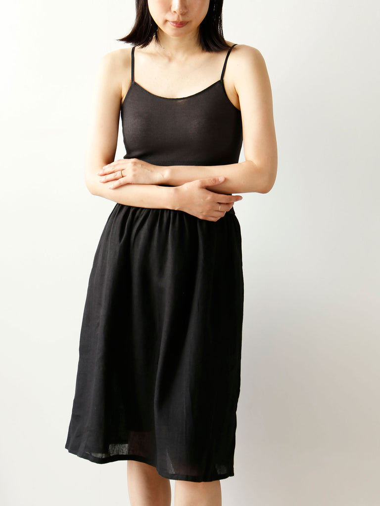 Lisette リゼッタ　スリップドレス　コットンリネン　チャコール HÉRNI No.3 スリップドレス【コットンリネン】 — LISETTE
