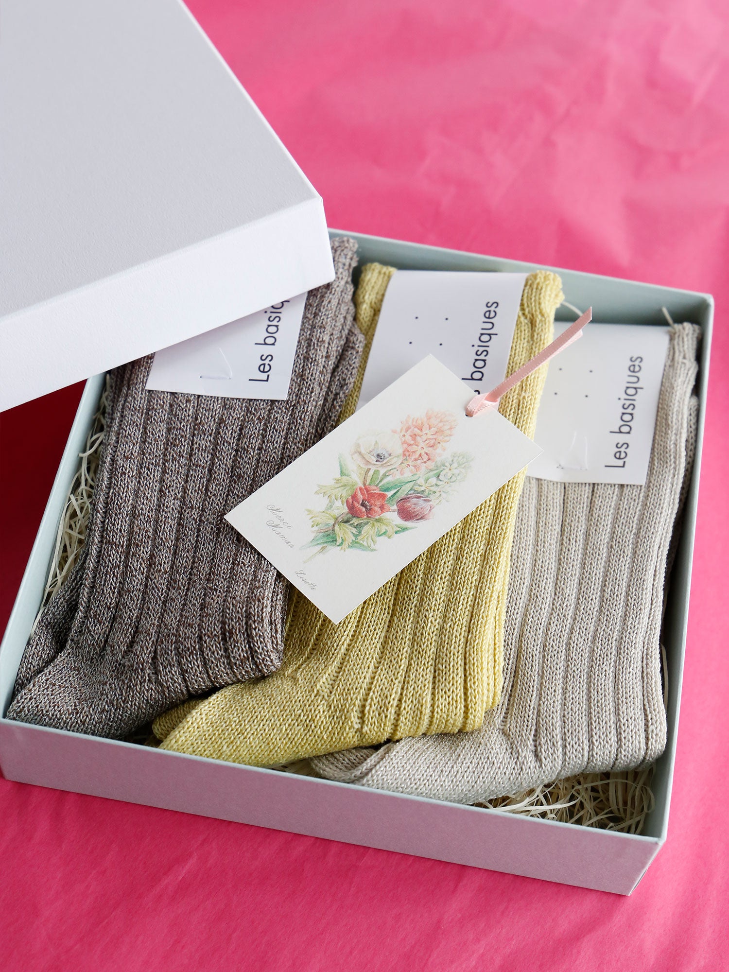 【母の日特別セット】リネンとシルクの靴下 3色セット