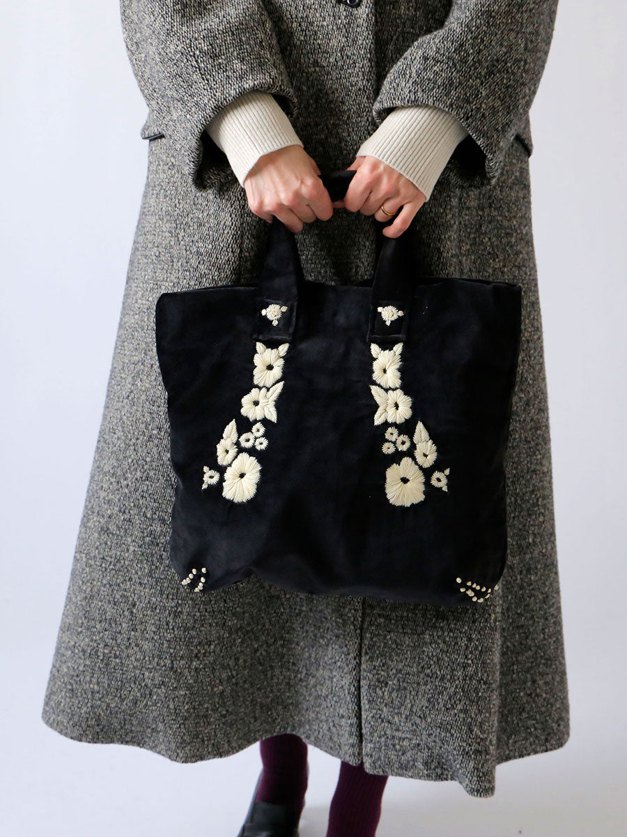 Khadi & Co. ベロア刺繍トートバッグ（ROSE BAG）