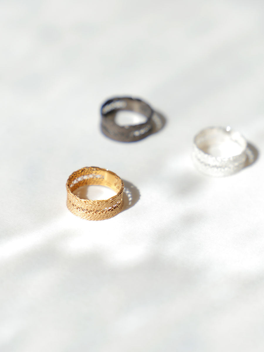 美品 MAISON RUBUS. レース リング シルバー ゴールド 人気 定番 MAISON RUBUS. リコレクションレース リング (M) — LISETTE